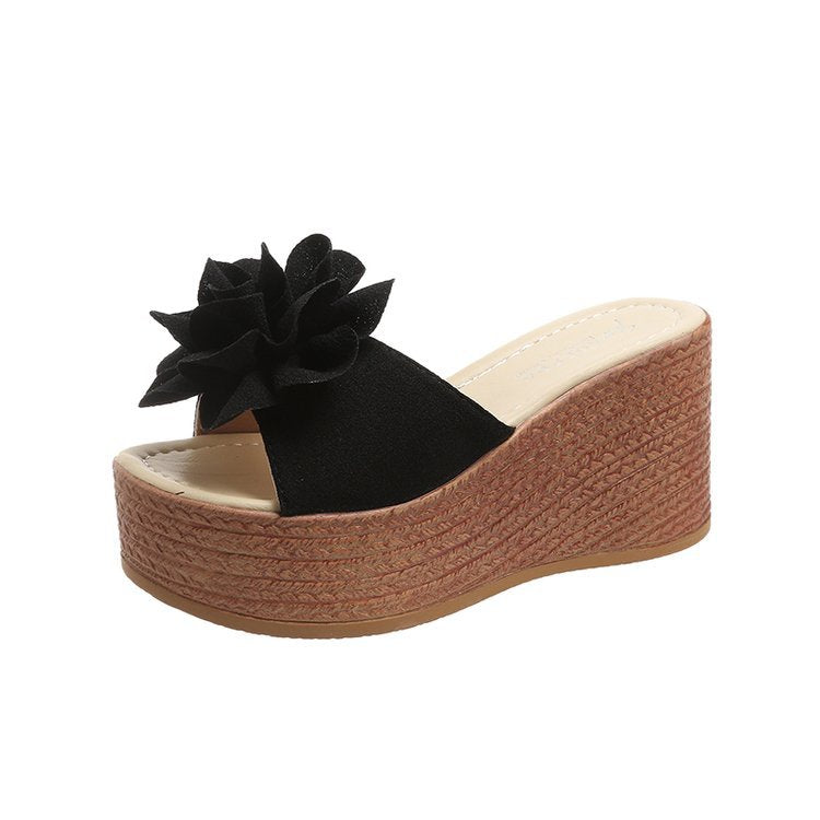 Damen Wedge-Sandalen mit floralem Dekor und rutschfester Sohle Fudus