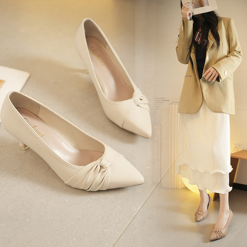 Damen elegante Pumps mit stilvollem Knoten-Design Fudus