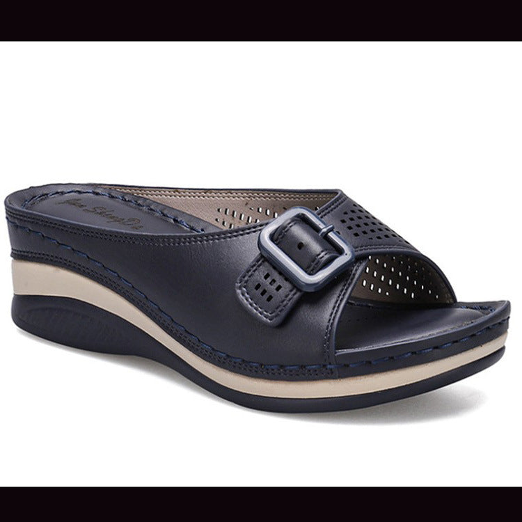 Damen Komfort-Pantoletten mit ergonomischer Fußbettung und verstellbarem Schnallenverschluss Fudus