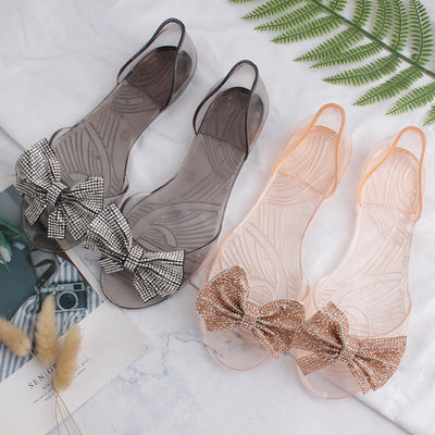 Damen Bequeme und schicke Slides mit glitzerndem Schleifendetail Fudus