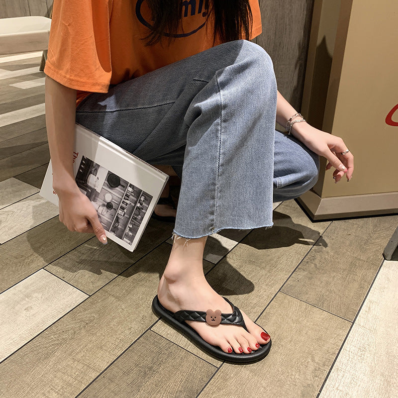 Damen Komfortable und stylische Pantoletten mit Teddy-Motiv Fudus