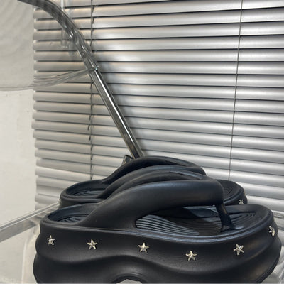 Damen Komfortable und modische Flip-Flops mit glamourösen Sternverzierungen Fudus