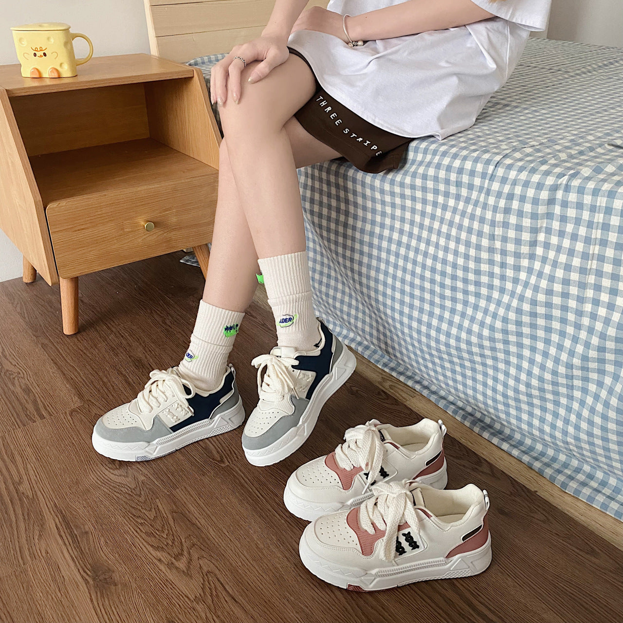 Damen Sportliche Chunky Sneakers mit atmungsaktivem Mesh-Obermaterial und stabiler Gummisohle Fudus