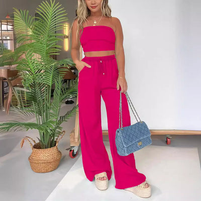 Damen luftige und bequeme Sommerhose mit seitlichen Taschen Fudus