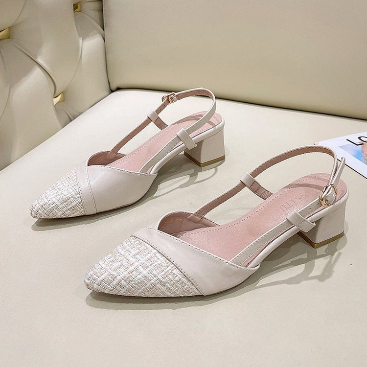 Damen Slingback-Pumps mit elegantem spitzen Design und bequemer Blockabsatzhöhe Fudus