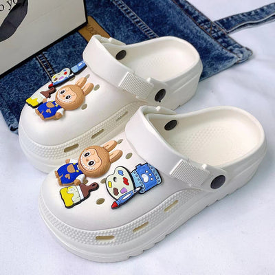 Damen Clogs mit buntem Tiermotiv und Komfortsohle Fudus