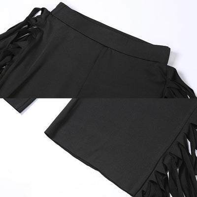 Damen Palazzo-Hose mit fransigen Details Fudus
