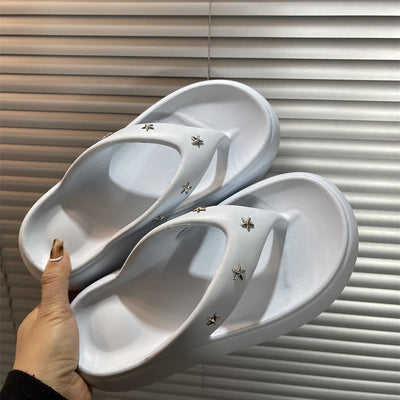 Damen Komfortable Modische Zehentrenner mit elegantem Sternen-Schmuck Fudus