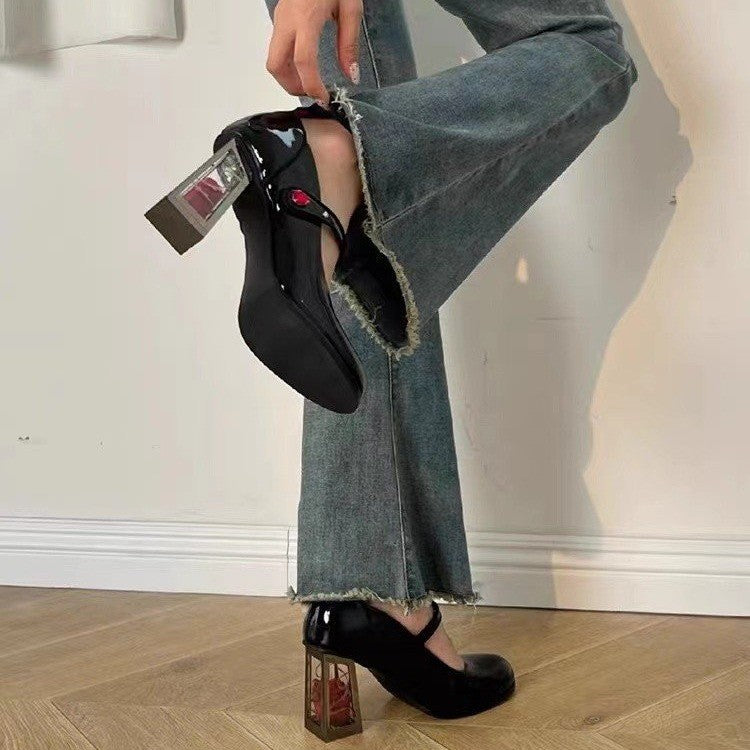 Damen Sandalen mit transparentem Blockabsatz Fudus