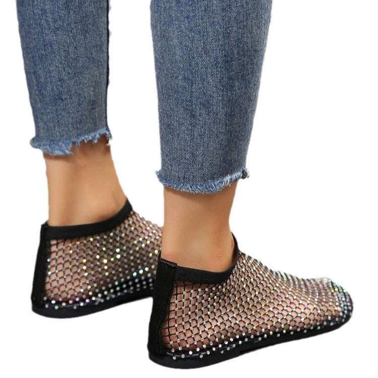 Damen modische Netzschuhe mit glitzernden Akzenten und bequemer Passform Fudus
