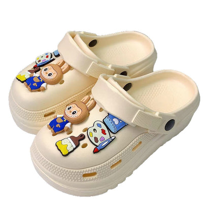 Damen Clogs mit buntem Tiermotiv und Komfortsohle Fudus