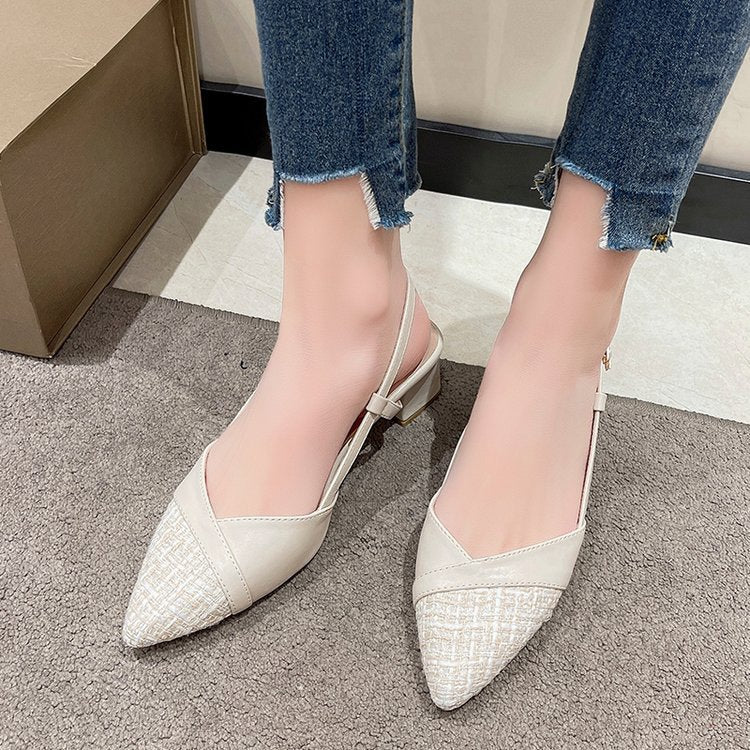 Damen Slingback-Pumps mit elegantem spitzen Design und bequemer Blockabsatzhöhe Fudus