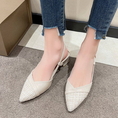 Damen Slingback-Pumps mit elegantem spitzen Design und bequemer Blockabsatzhöhe Fudus