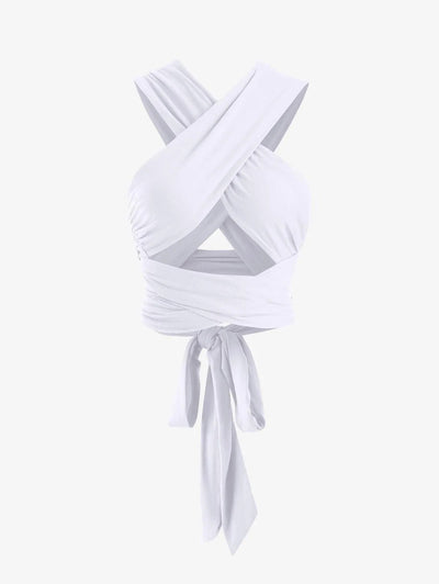 Damen Wickeloberteil im modernen Cross-Design mit tailliertem Schnitt Fudus