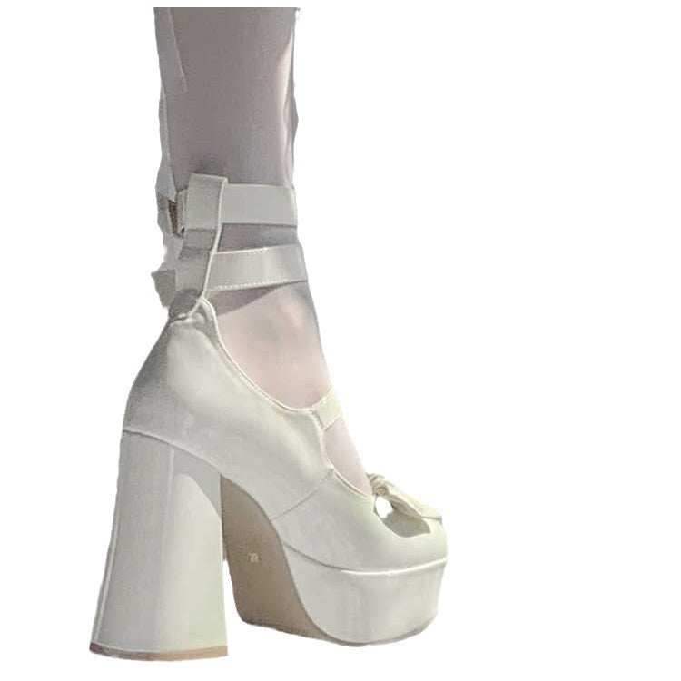 Damen Glamouröse Plateau-Sandalen mit verstellbaren Riemen und robustem Absatz Fudus