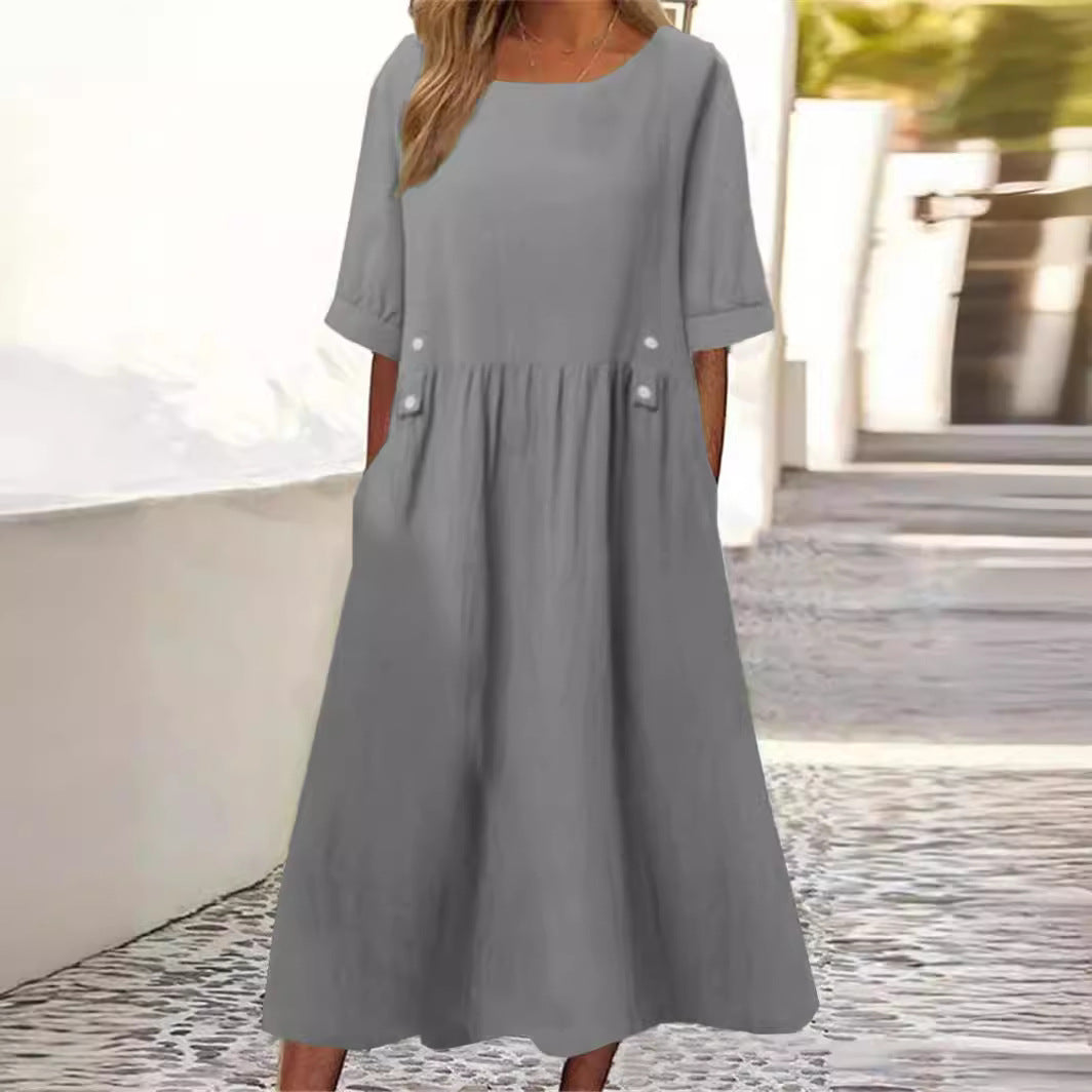 Yunchel - Sommerkleid aus Baumwolle und Leinen: Leicht
