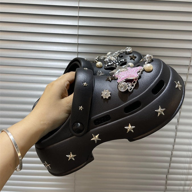 Damen Kreative und modische Clogs mit funkelnden Applikationen Fudus