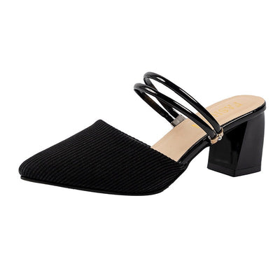 Damen Slingback Pumps mit modischem Riemen und leichtem Blockabsatz Fudus