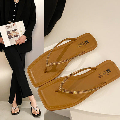 Damen Elegante Zehentrenner mit glitzernden Akzenten Fudus