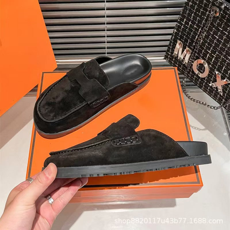 Damen Slipper mit weichem Wildleder und anatomischer Fußbettung Fudus