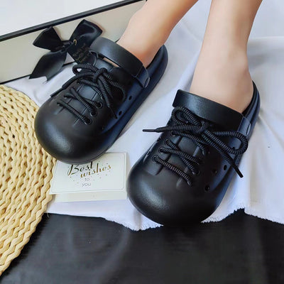 Damen Bequeme und stilvolle Clogs mit Schnürung Fudus