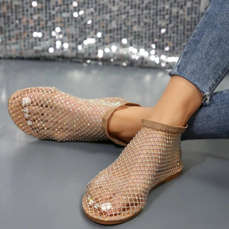 Damen modische Netzschuhe mit glitzernden Akzenten und bequemer Passform Fudus