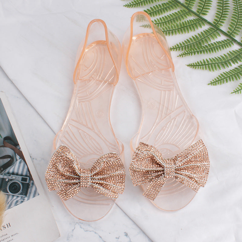 Damen Glamouröse und bequeme Badeschuhe mit funkelndem Schleifendetail Fudus