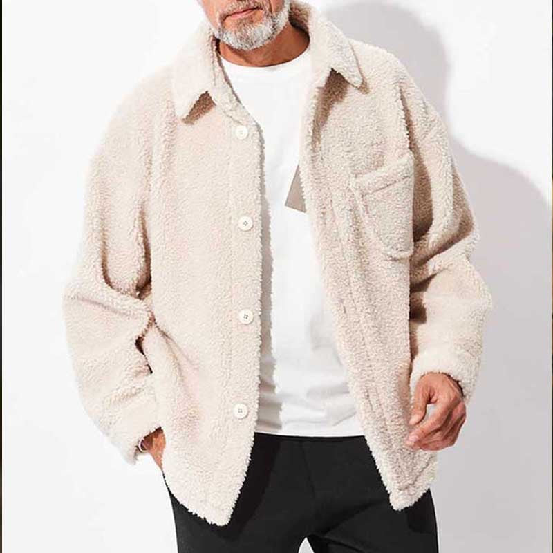 Herren kuschelige Fleecejacke mit praktischem Taschen-Design Aliams