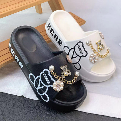 Damen modische Sandalen mit Schmuckdetails Fudus