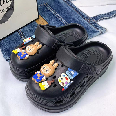 Damen Clogs mit buntem Tiermotiv und Komfortsohle Fudus