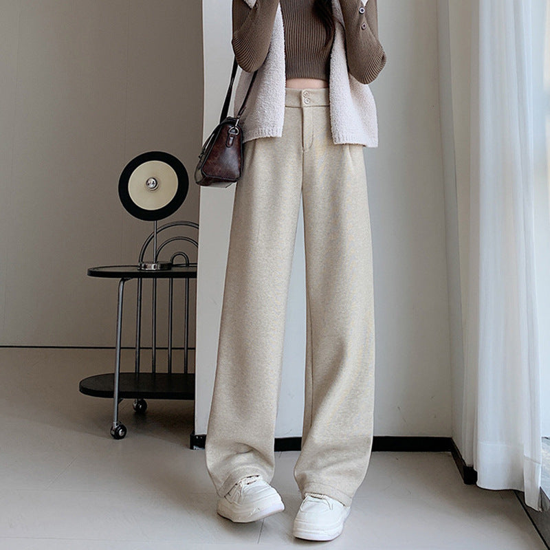 Damen lässige Weitbein-Hose mit elastischem Bund und hochwertigen Stoff Fudus