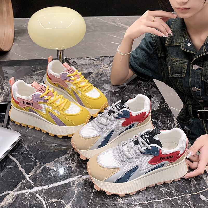 Damen Chunky Sneaker mit hohem Plateau und atmungsaktivem Obermaterial Fudus