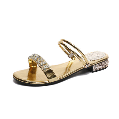 Damen Glamouröse Sandalen mit glitzernden Akzenten und elegantem Riemendesign Fudus