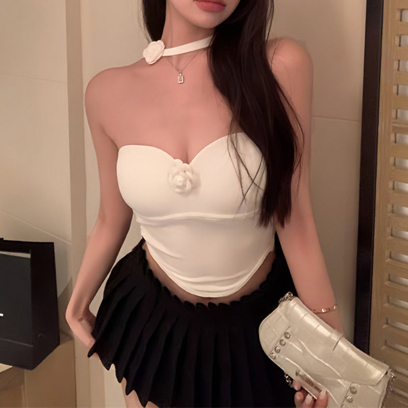 Damen Top mit floralen Applikationen und elegantem Schnitt Fudus