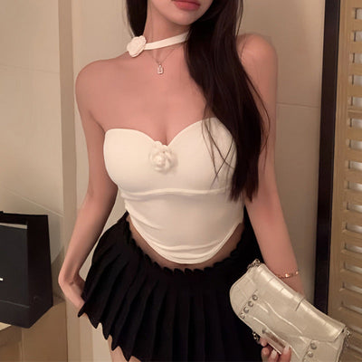 Damen Top mit floralen Applikationen und elegantem Schnitt Fudus