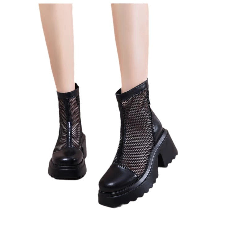 Damen Stiefeletten mit Netzdetails Fudus