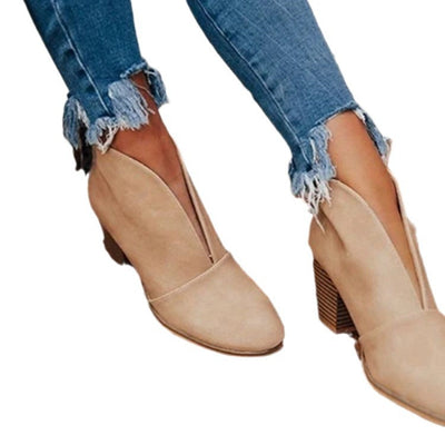 Damen Schnür-Stiefeletten mit geschmackvollem Cut-Out Design und komfortablem Blockabsatz Fudus