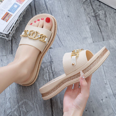 Damen Glamouröse und bequeme Pantoletten mit funkelnden Applikationen Fudus