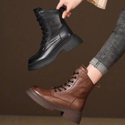 Damen solide Schnürboots mit rutschfester Sohle und bequemem Innenfutter Fudus