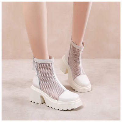 Damen Stiefeletten mit Netzdetails Fudus