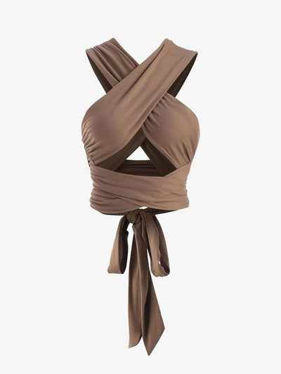 Damen Wickeloberteil im modernen Cross-Design mit tailliertem Schnitt Fudus