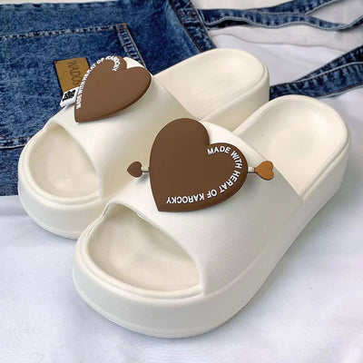 Damen Bequeme Pantoletten mit herzförmigem Design Fudus