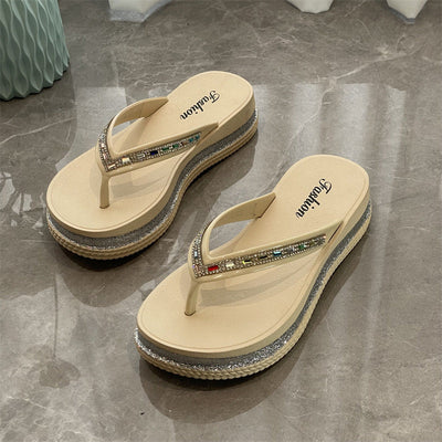 Damen Elegante und funkelnde Zehentrenner-Sandalen mit hochwertigem Komfort Fudus