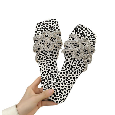 Damen elegante Sandalen mit glitzernden Schleifen und modischem Design Fudus