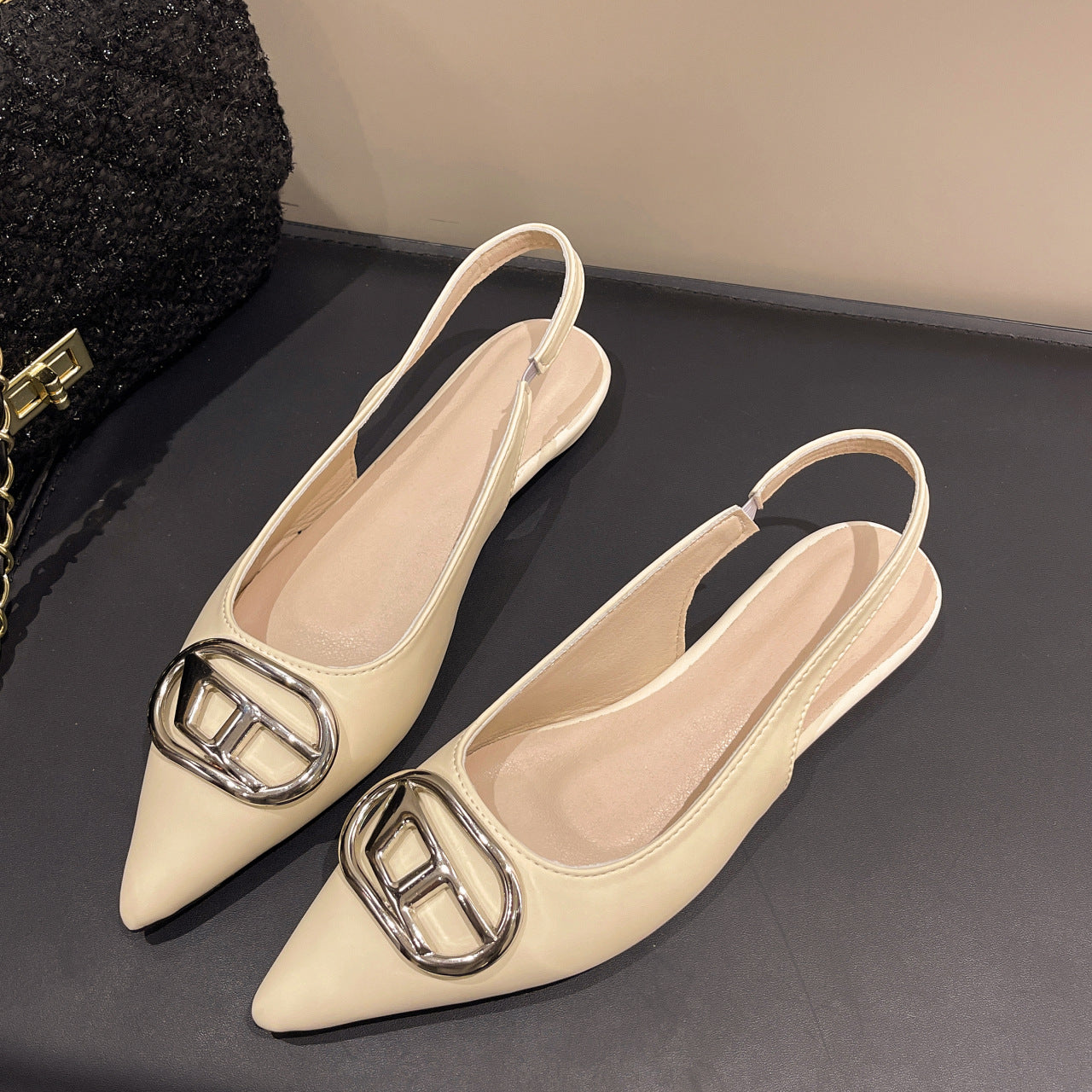 Damen elegante Slingpumps mit modischem Schnallen-Detail und bequemer Passform Fudus
