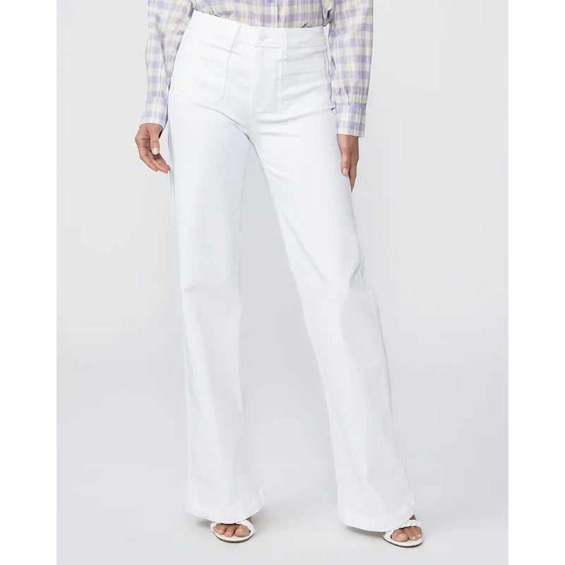 Damen Flared Jeans im eleganten Schnitt mit hoher Taille und weitem Bein Fudus