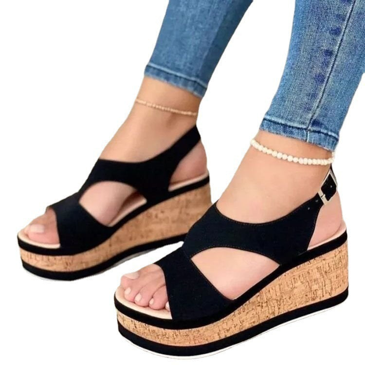 Damen Wedge-Sandalen mit angesagtem Cork-Design und komfortabler Fußbettung Fudus