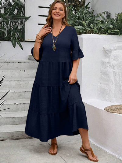 Elisa | Plus Size V-Ausschnitt-Kleid
