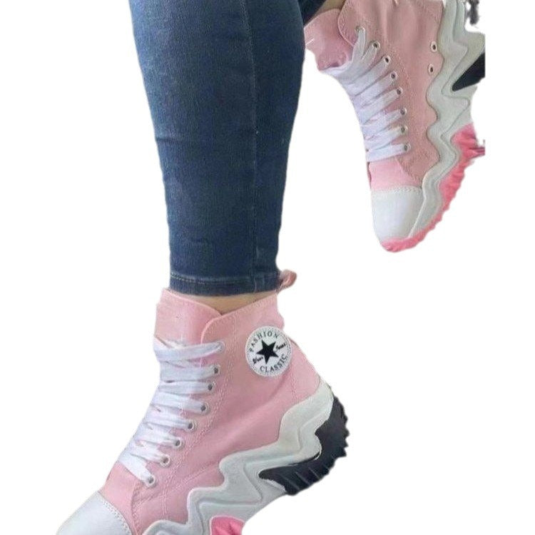 Damen Sportliche High-Top Sneakers mit einzigartigem Wellenprofil und atmungsaktiver Konstruktion Fudus