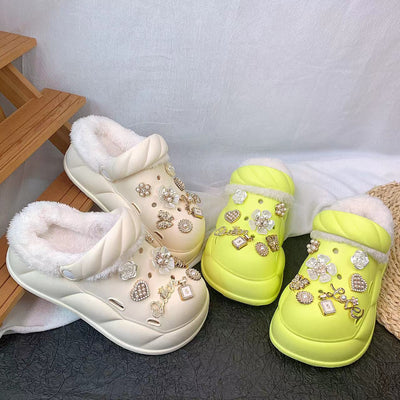 Damen Komfortable Clogs mit luxuriösen Verzierungen und weichem Futter Fudus